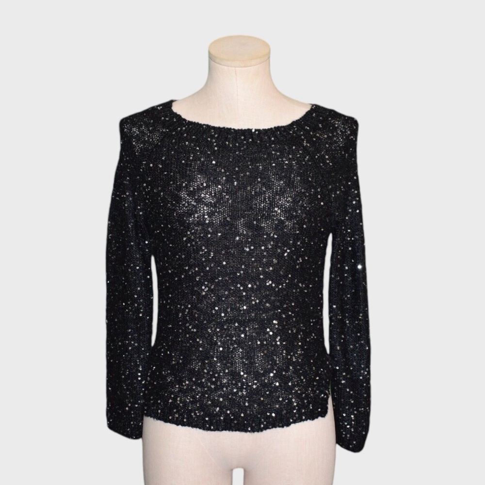 Toska Sequin Knit Long Sleeve Sparkle Pullover Sweater